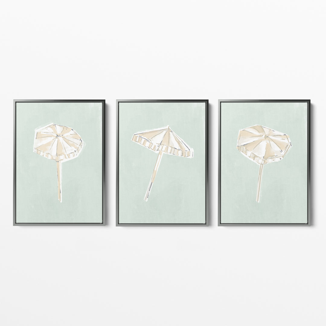 Sunwashed Umbrellas Triptych - Set of 3