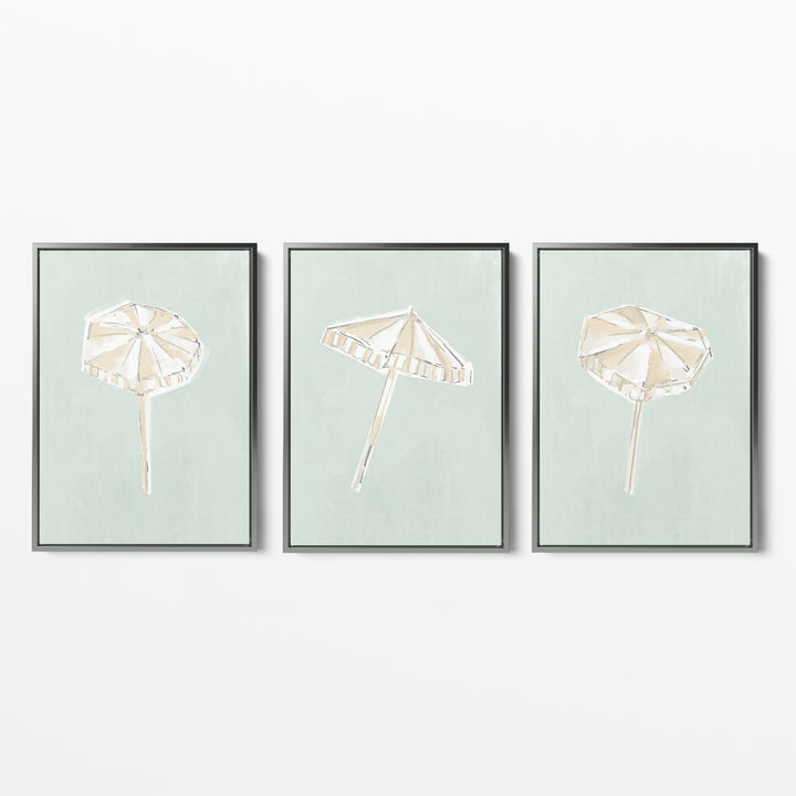 Sunwashed Umbrellas Triptych - Set of 3