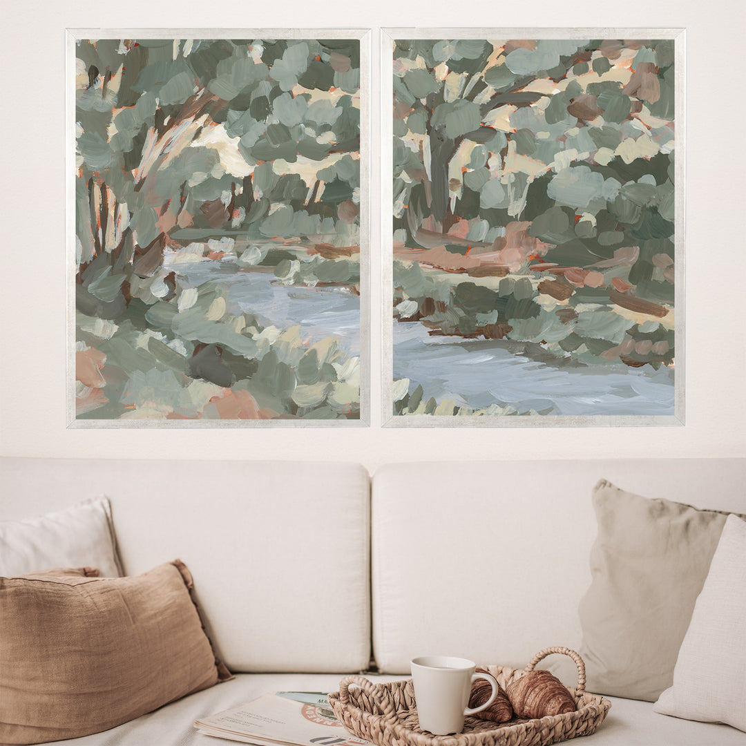 The Woodland Stream Diptych - Set of 2