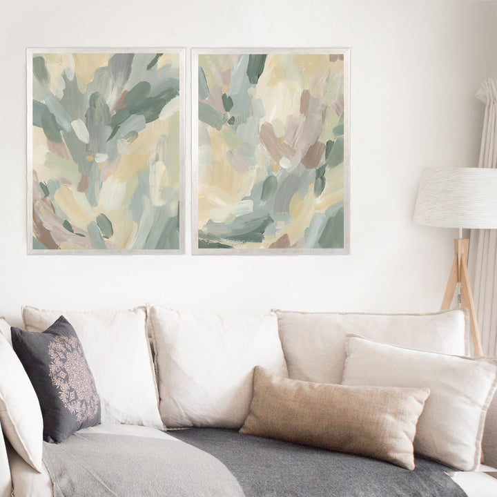Pastoral Abstract Diptych - Set of 2