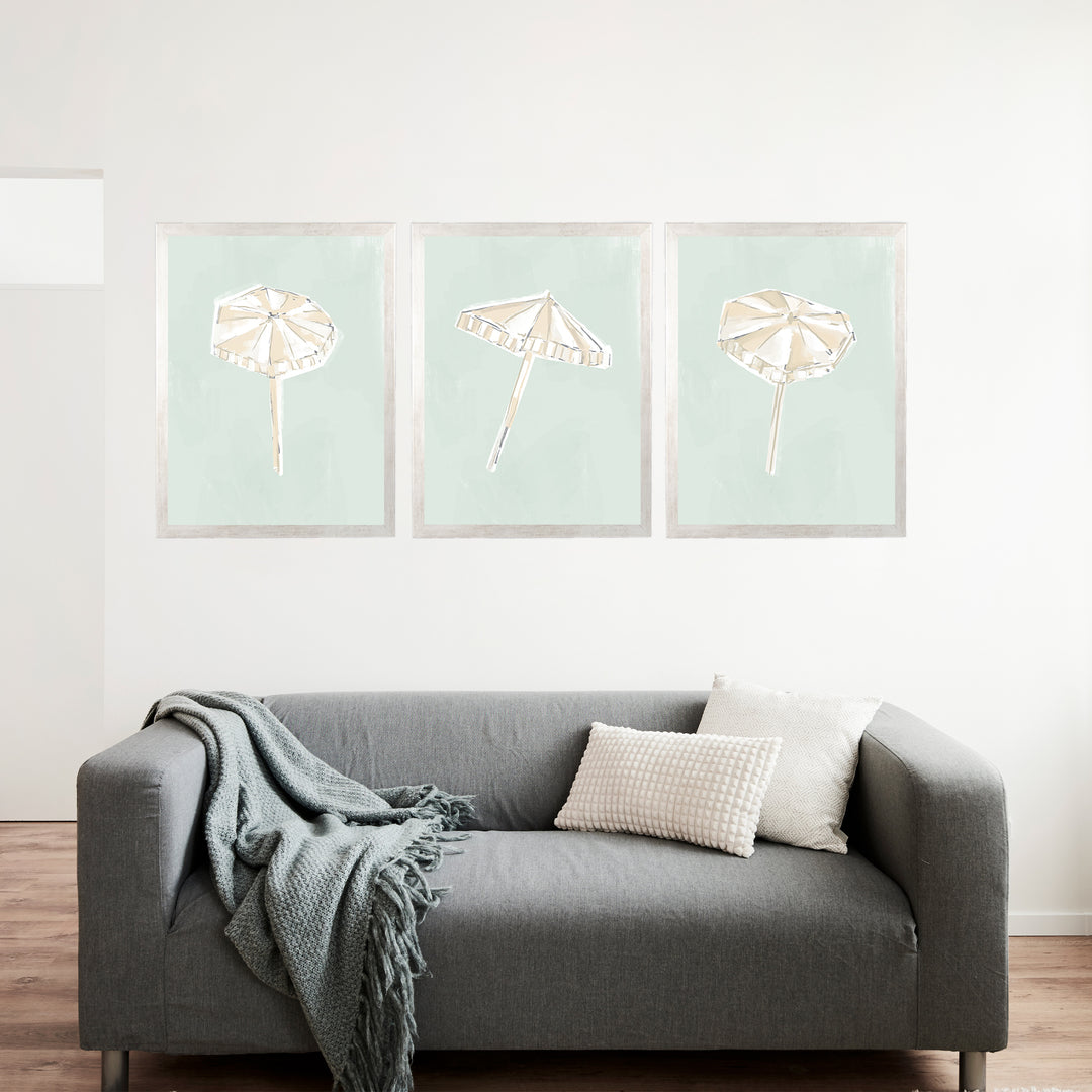 Sunwashed Umbrellas Triptych - Set of 3