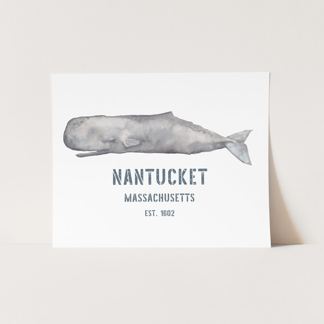 Sperm Whale Nantucket Sign  - Art Print or Canvas - Jetty Home