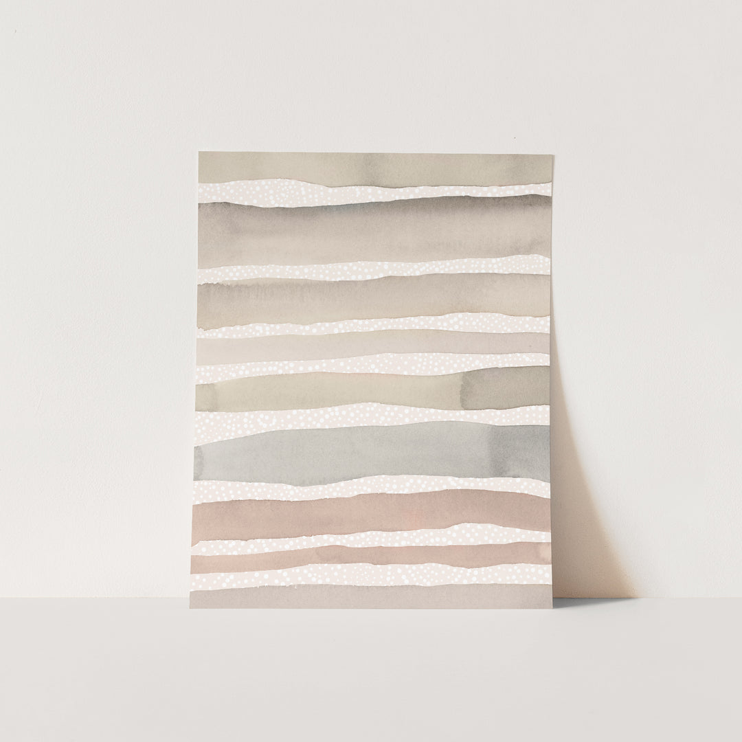 Neutral Watercolor Stripes  - Art Print or Canvas - Jetty Home