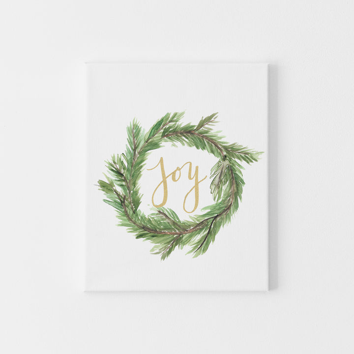Joy Christmas Wreath  - Art Print or Canvas - Jetty Home