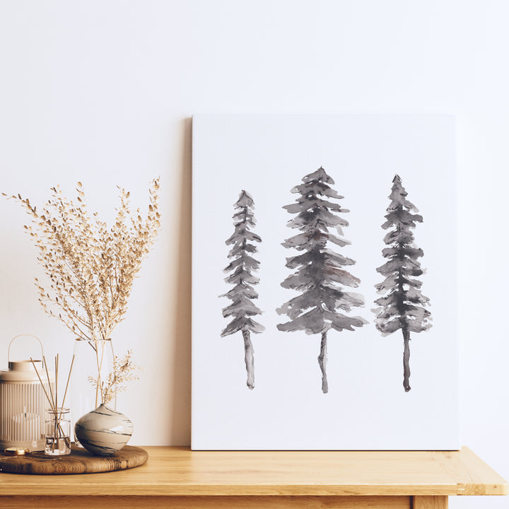 Nordic Pine Tree Ink Painting  - Art Print or Canvas - Jetty Home