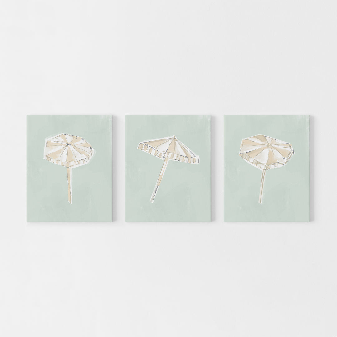 Sunwashed Umbrellas Triptych - Set of 3
