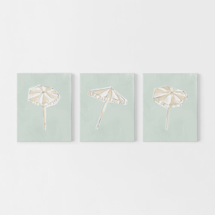 Sunwashed Umbrellas Triptych - Set of 3
