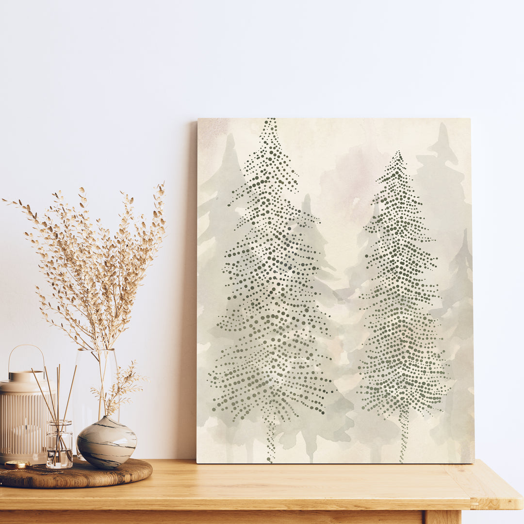 Misty Evergreen Pine Trees