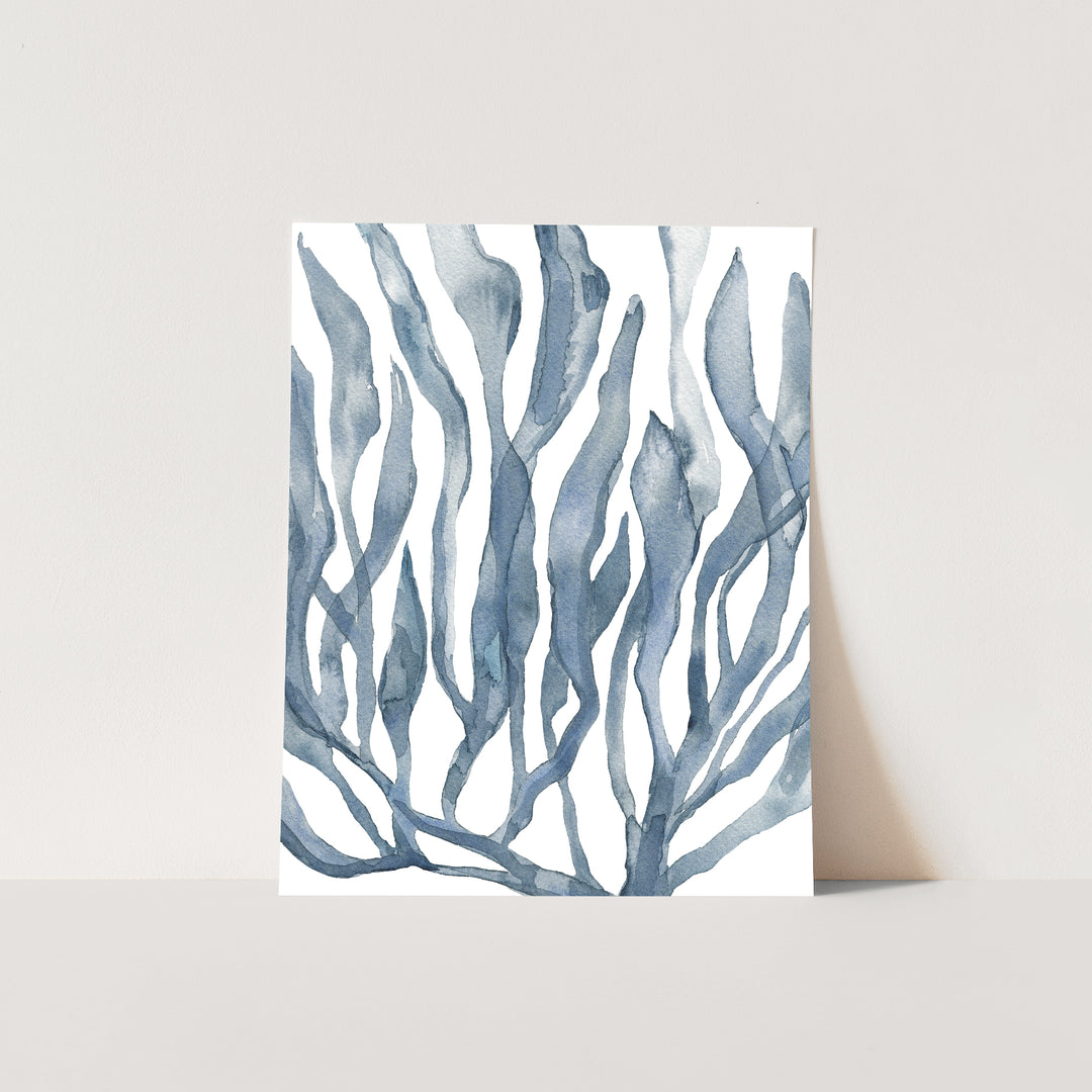 Blue Watercolor Seaweed Painting No. 1 - Jetty Home