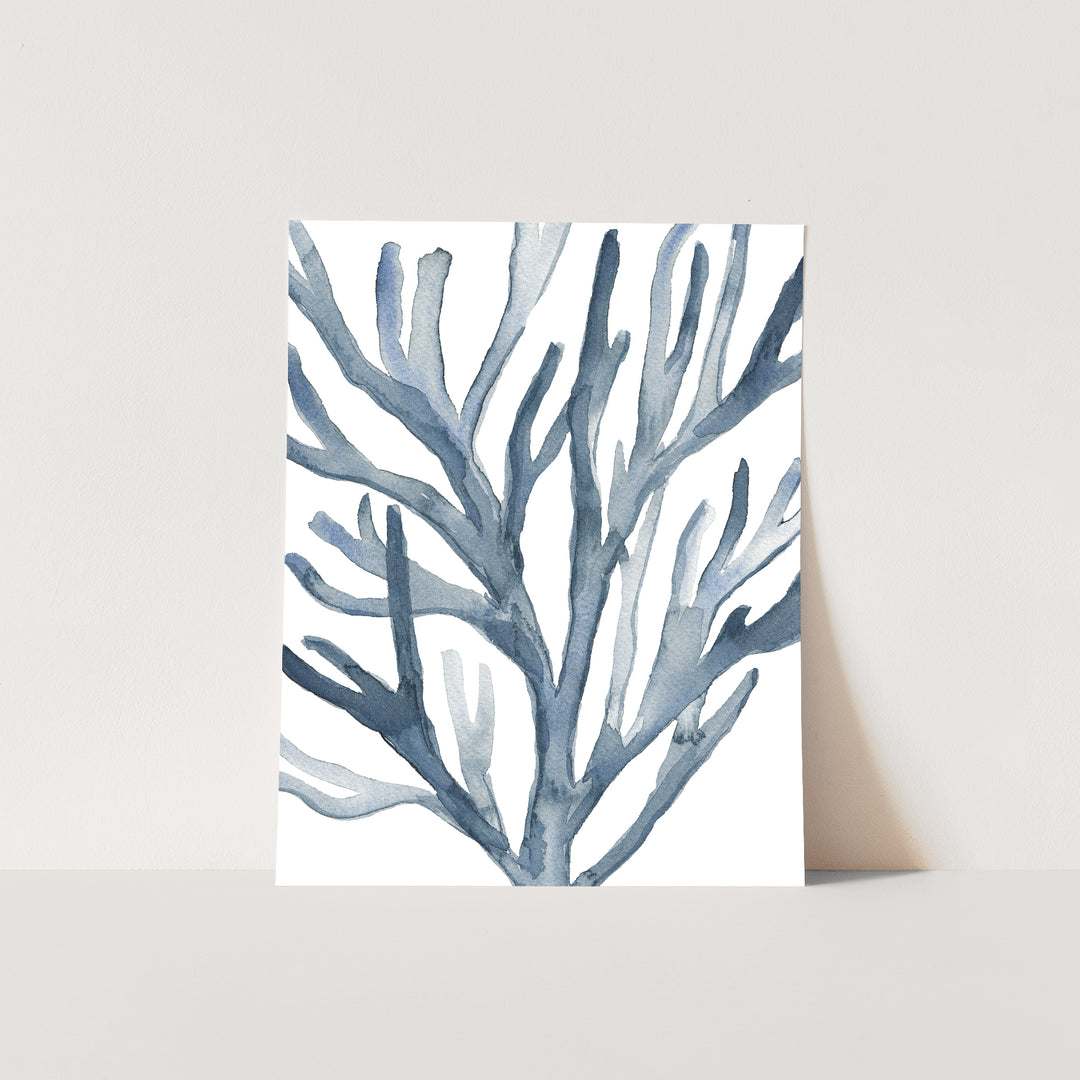 Blue Seaweed Coral Watercolor No. 2