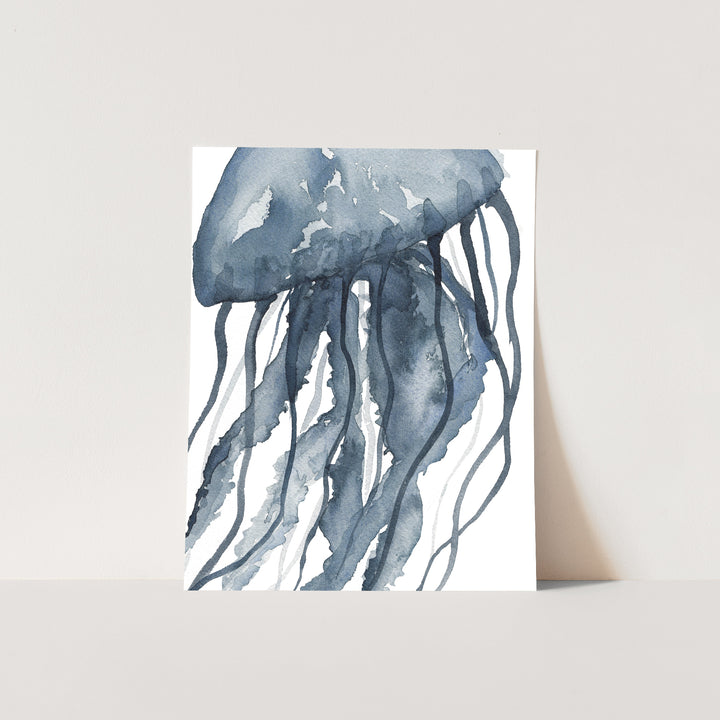 Blue Watercolor Jellyfish No. 2 - Jetty Home