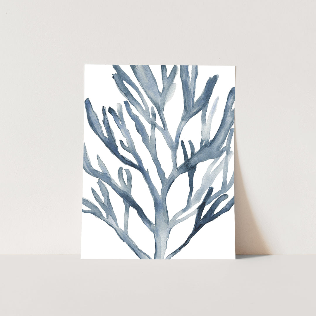 Blue Seaweed Coral Watercolor No. 1 - Jetty Home