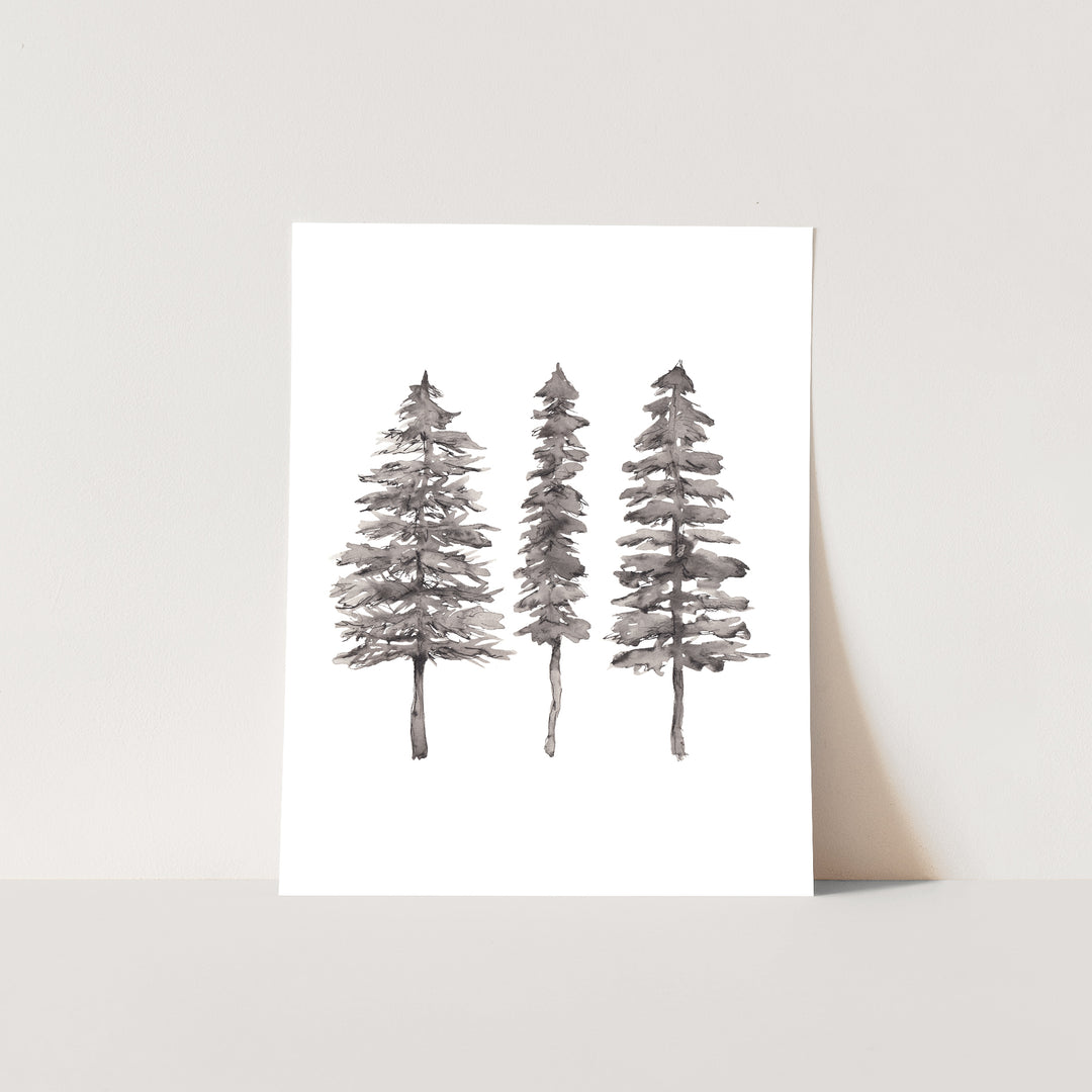 Black + White Pine Tree Trio - Jetty Home