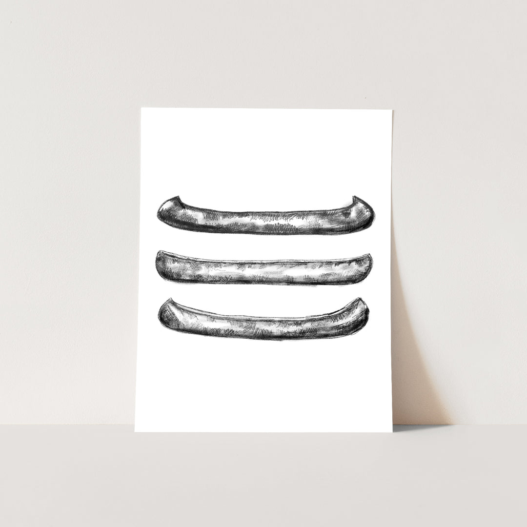 Black + White Canoe Illustration - Jetty Home