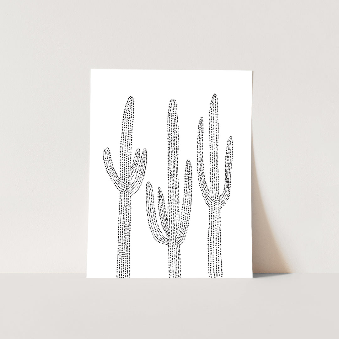 Minimalist Saguaro Cactus Trio