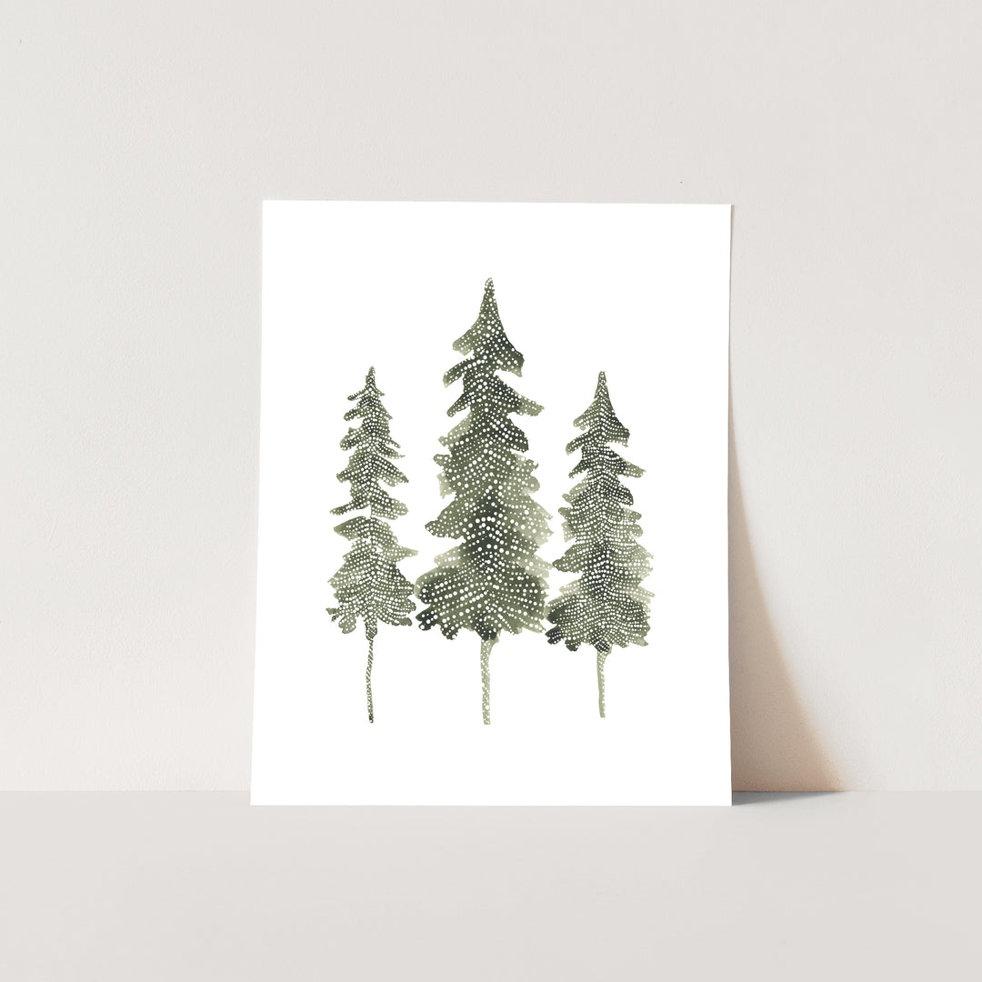 Watercolor Pine Trio - Jetty Home