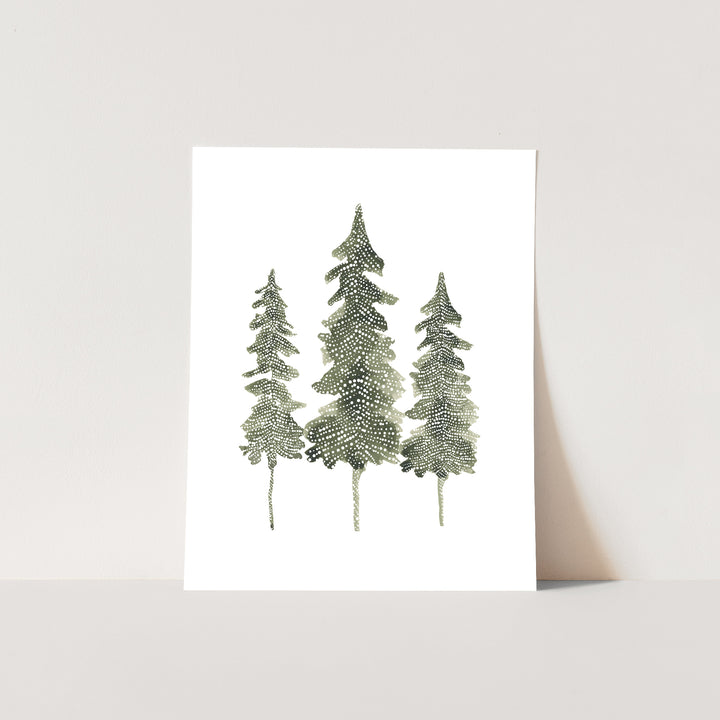 Watercolor Pine Trio - Jetty Home