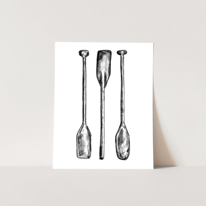 Black + White Oar Paddle Illustration - Jetty Home