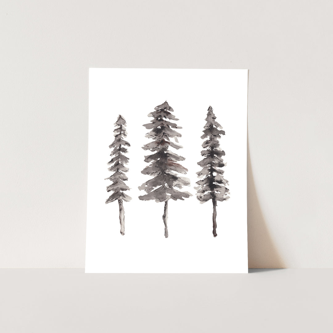 Nordic Pine Tree Ink Painting - Jetty Home