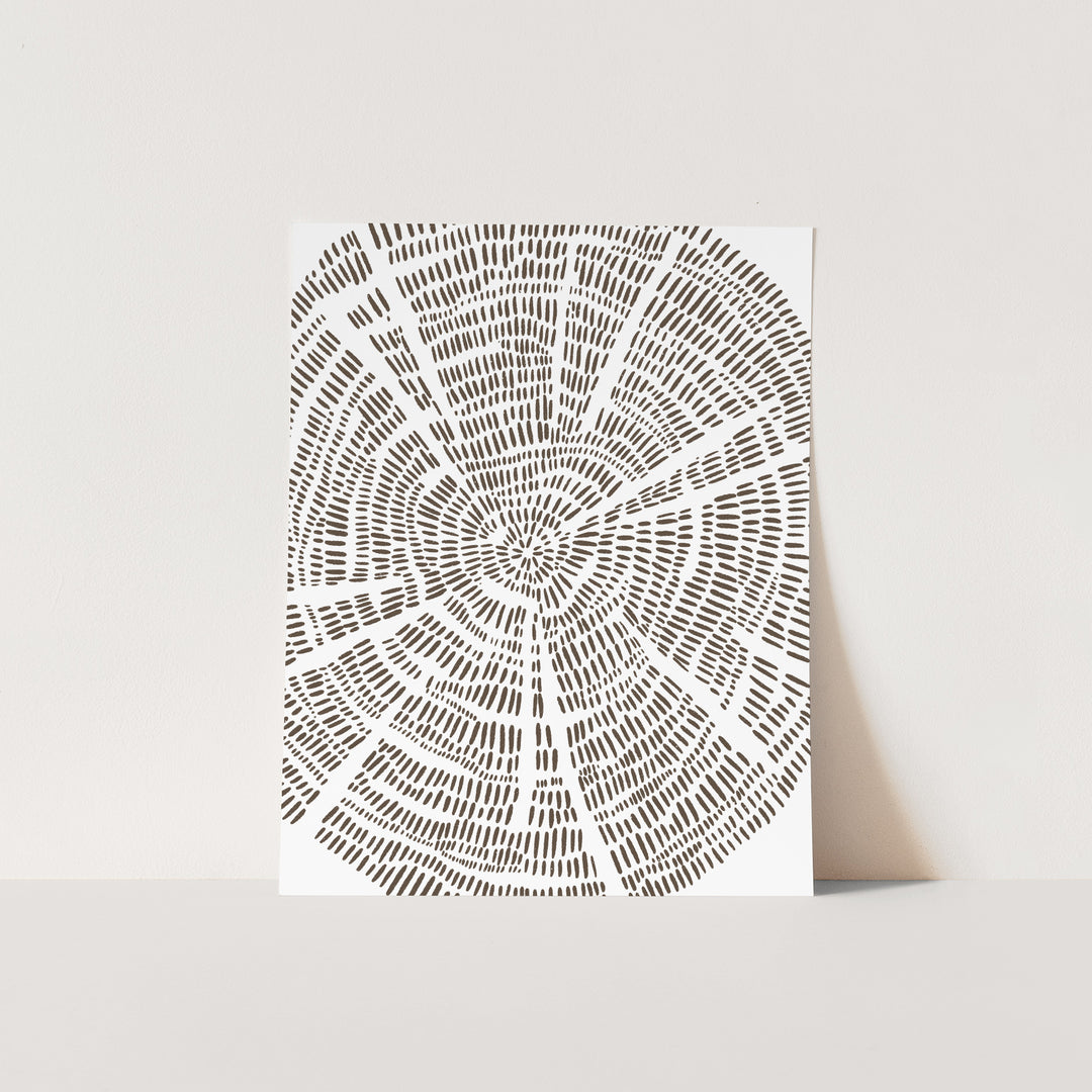Modern Tree Ring Drawing  - Art Print or Canvas - Jetty Home