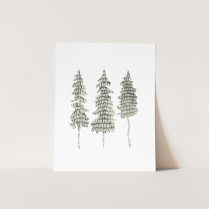 Modern Pine Tree Trio  - Art Print or Canvas - Jetty Home