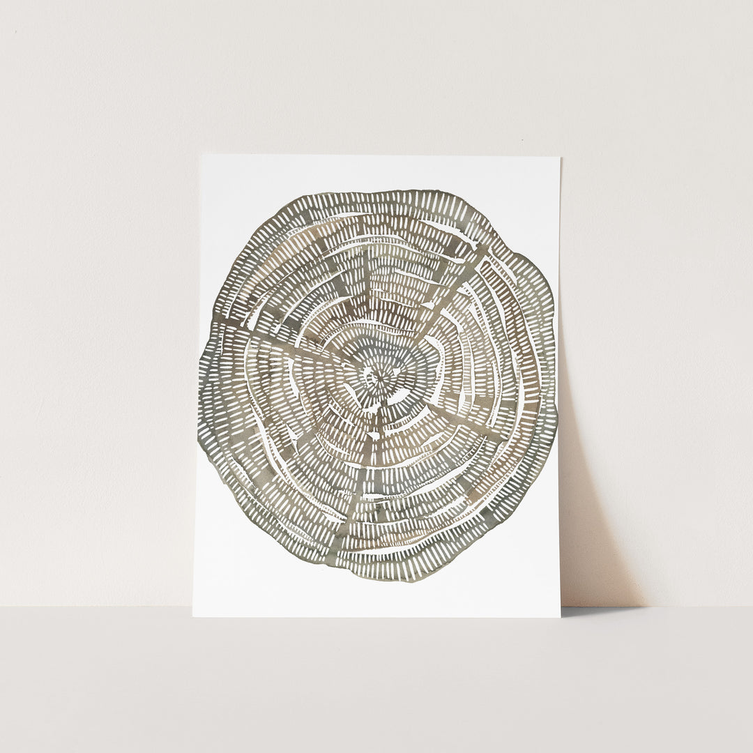 Tree Ring Watercolor, No. 2  - Art Print or Canvas - Jetty Home