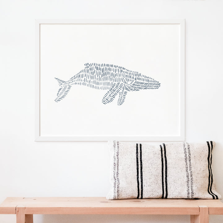 Humpback Whale Illustration  - Art Print or Canvas - Jetty Home