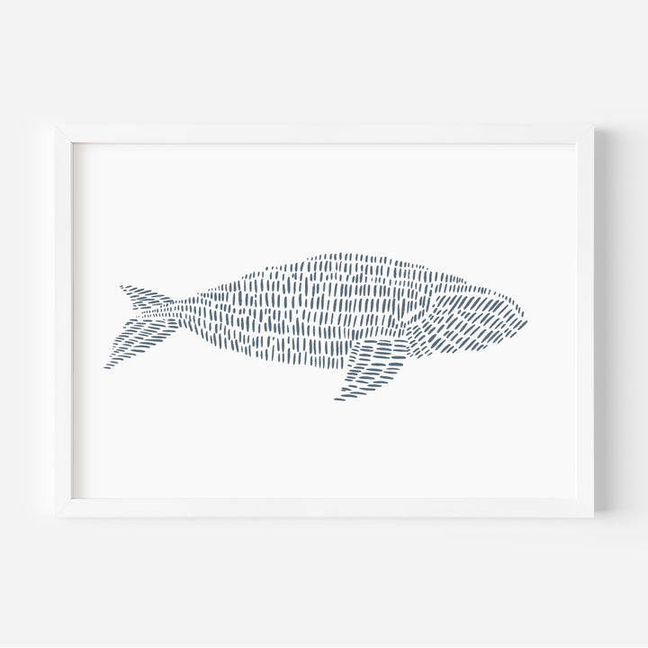 Right Whale Illustration  - Art Print or Canvas - Jetty Home