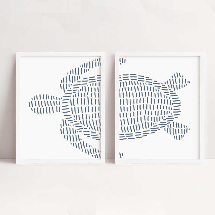 Sea Turtle Illustration - Set of 2  - Art Prints or Canvases - Jetty Home