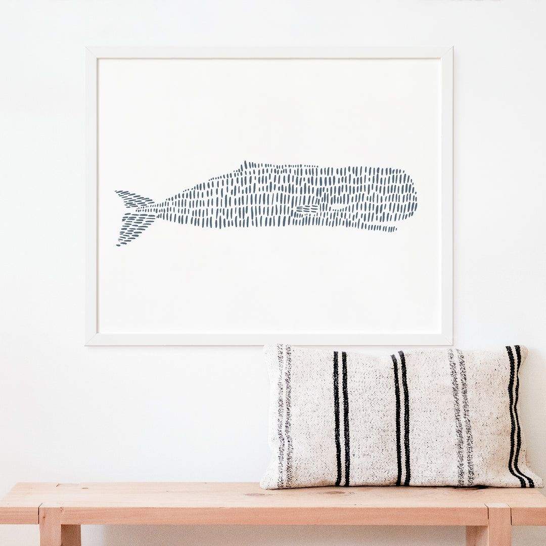 Sperm Whale Illustration  - Art Print or Canvas - Jetty Home