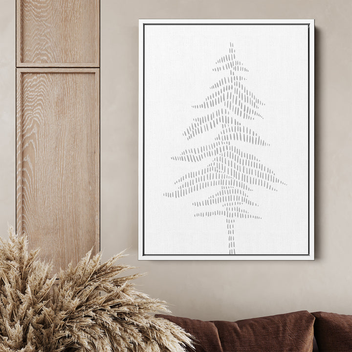 Modern Gray Pine Tree Illustration