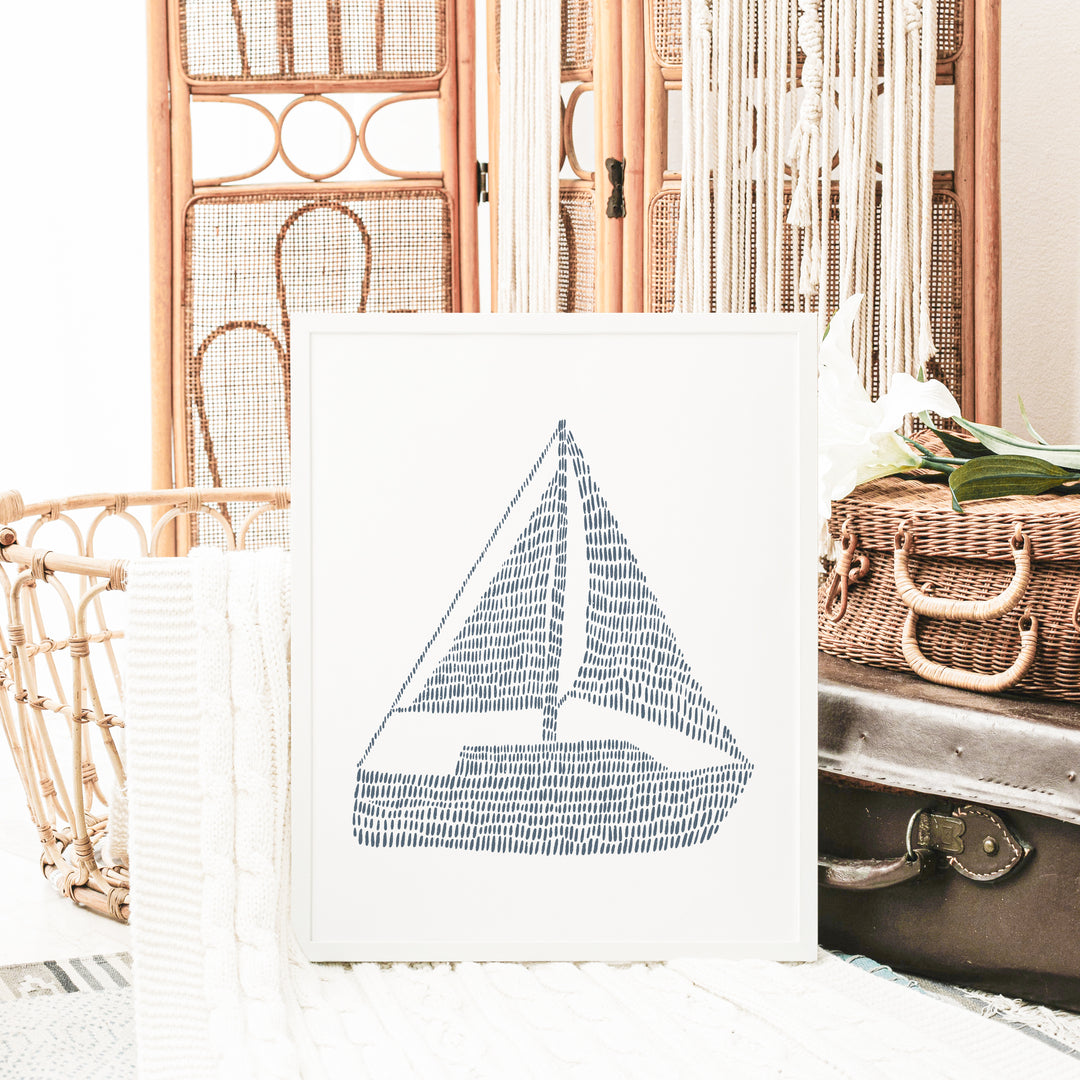 Minimalist Sailboat, No. 1  - Art Print or Canvas - Jetty Home