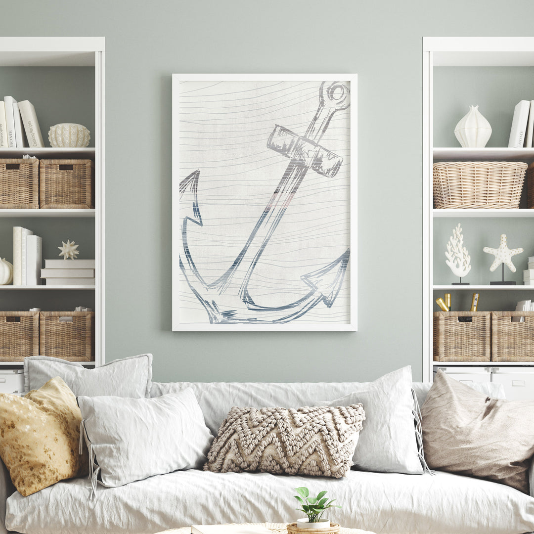 Nautical Anchor Watercolor  - Art Print or Canvas - Jetty Home