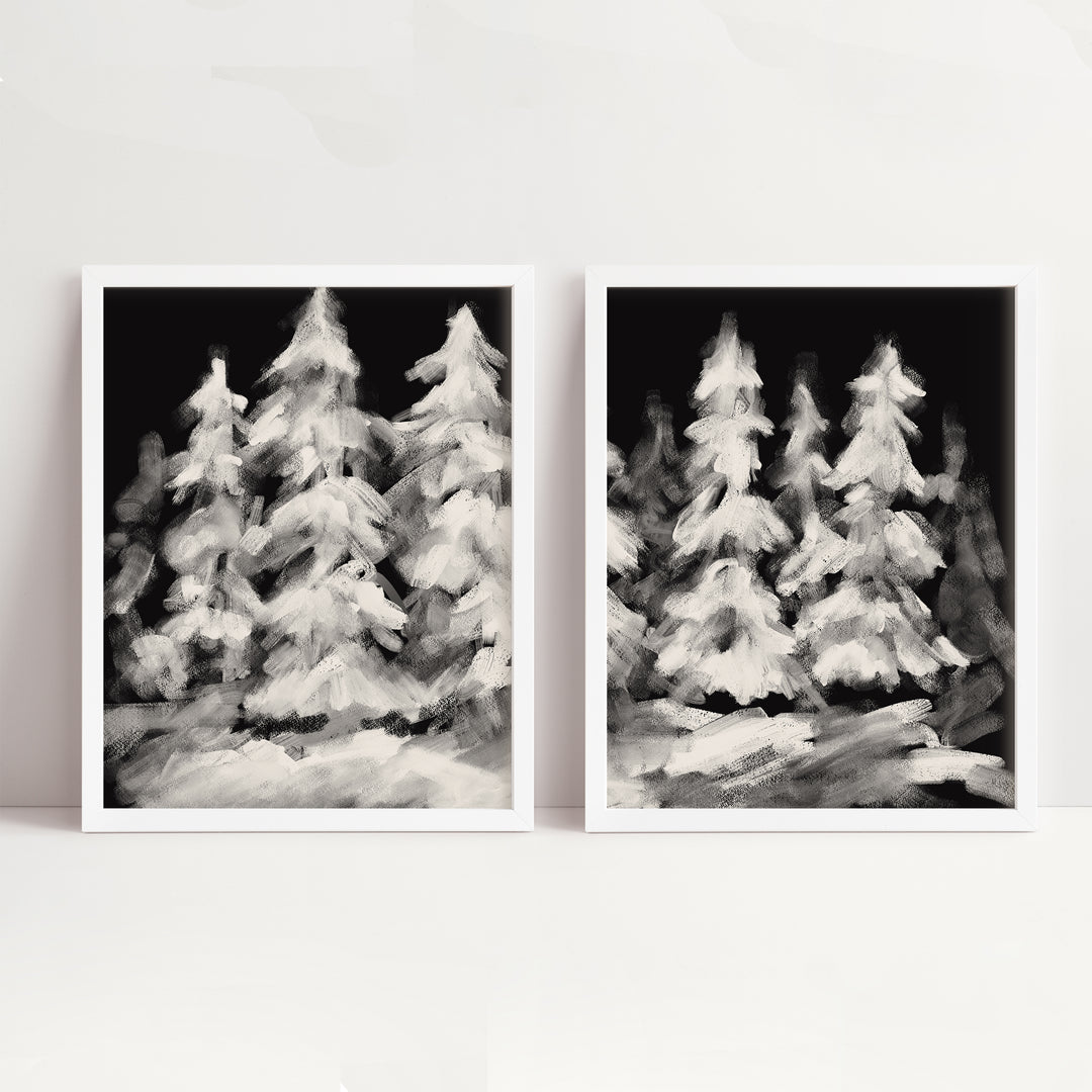 A Snowy Christmas Eve - Set of 2  - Art Prints or Canvases - Jetty Home