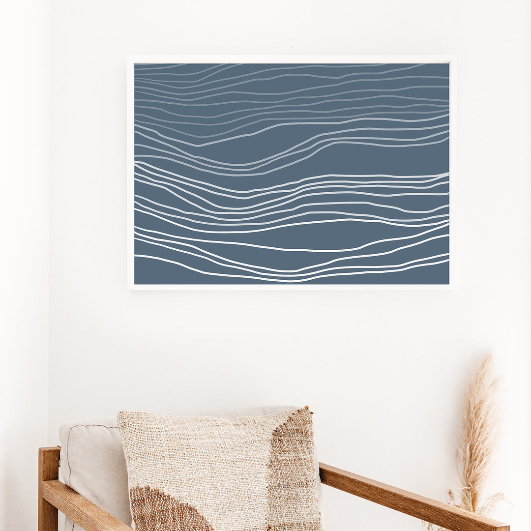 Dark Minimalist Abstract Waves - Jetty Home