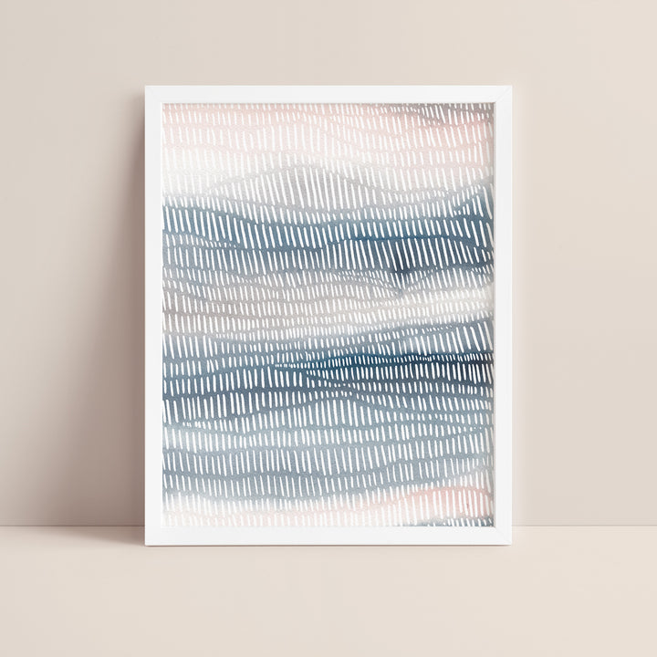 Blue Neutral Ocean Watercolor, No. 4  - Art Print or Canvas - Jetty Home