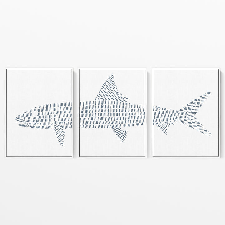 Bonefish Illustration - Set of 3  - Art Prints or Canvases - Jetty Home