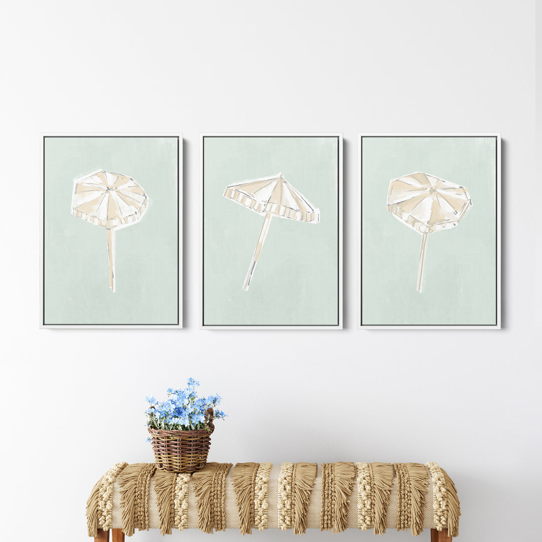 Sunwashed Umbrellas Triptych - Set of 3