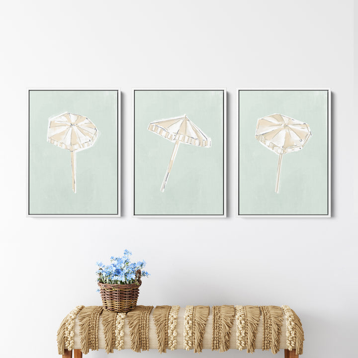 Sunwashed Umbrellas Triptych - Set of 3