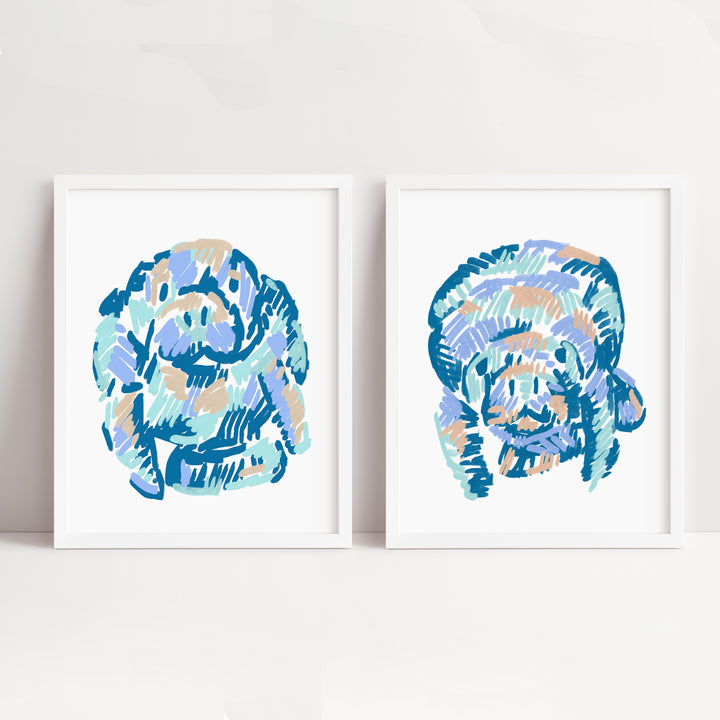 A Manatee Pairing Diptych - Set of 2
