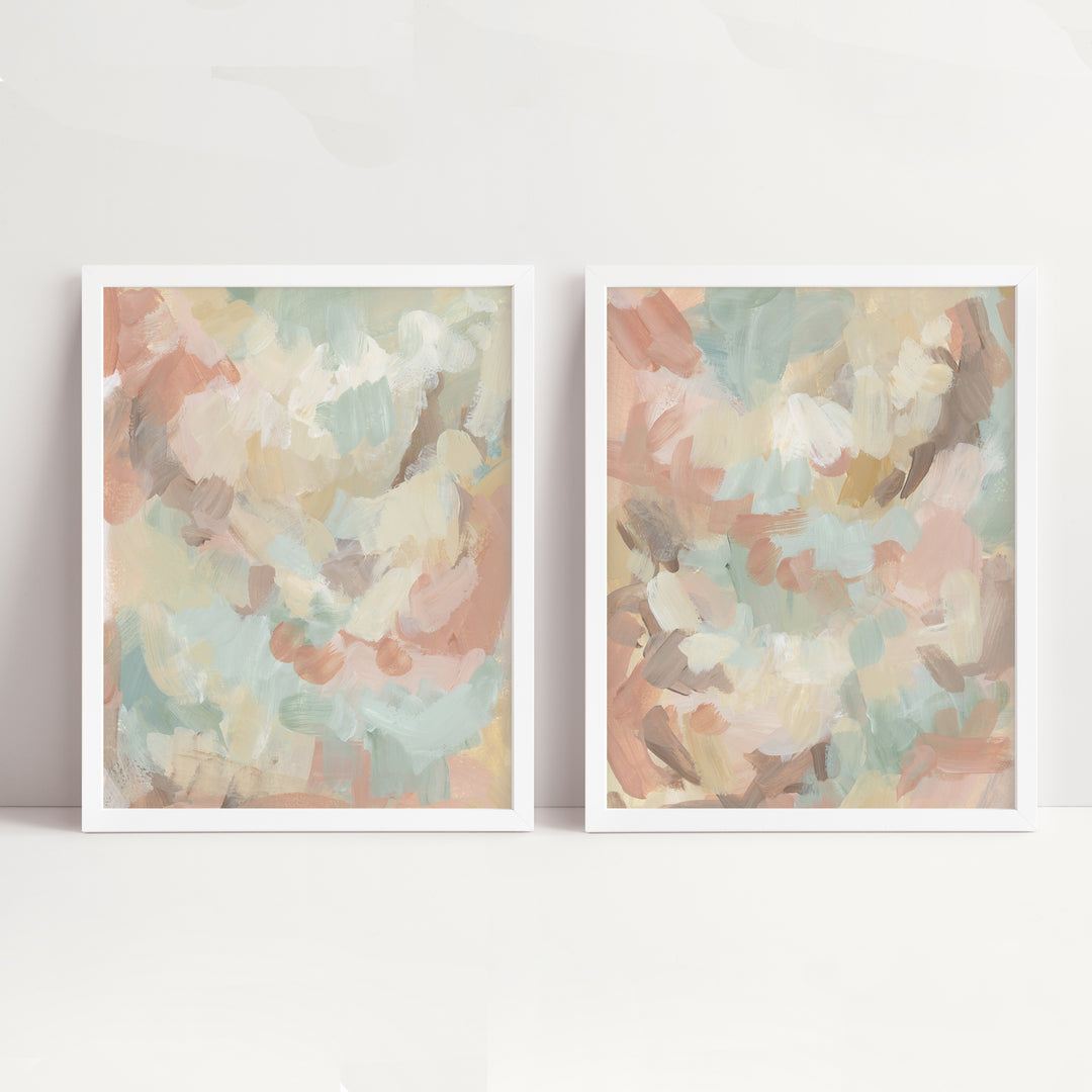 Golden Brush Diptych - Set of 2