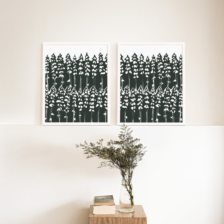 Pine Tree Woods Diptych - Set of 2