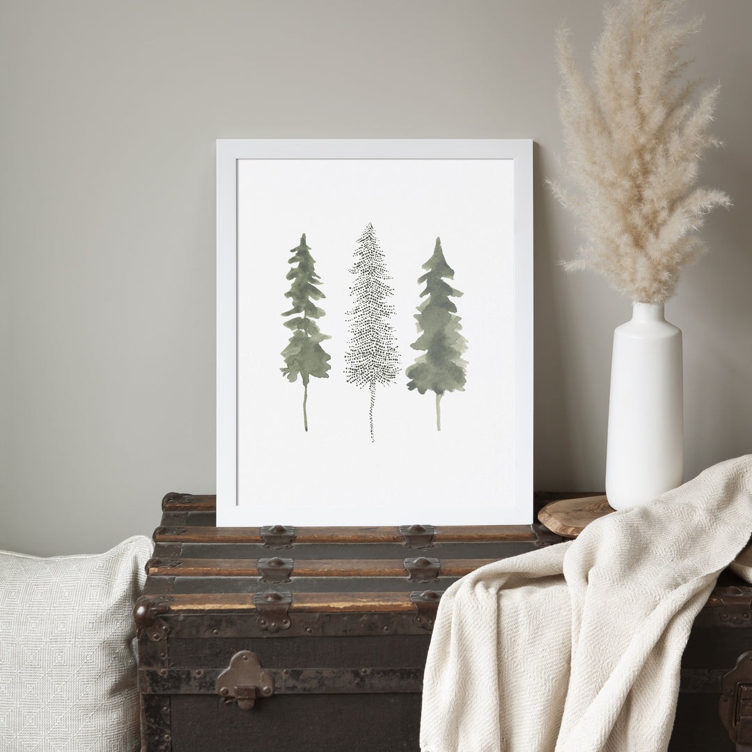 Minimalist Pine Tree Trio