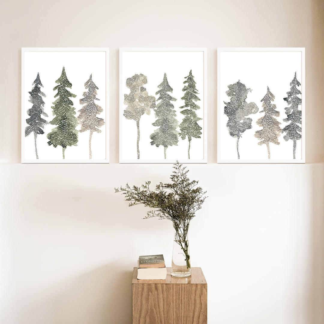 Mystical Forest Trees - Set of 3  - Art Prints or Canvases - Jetty Home