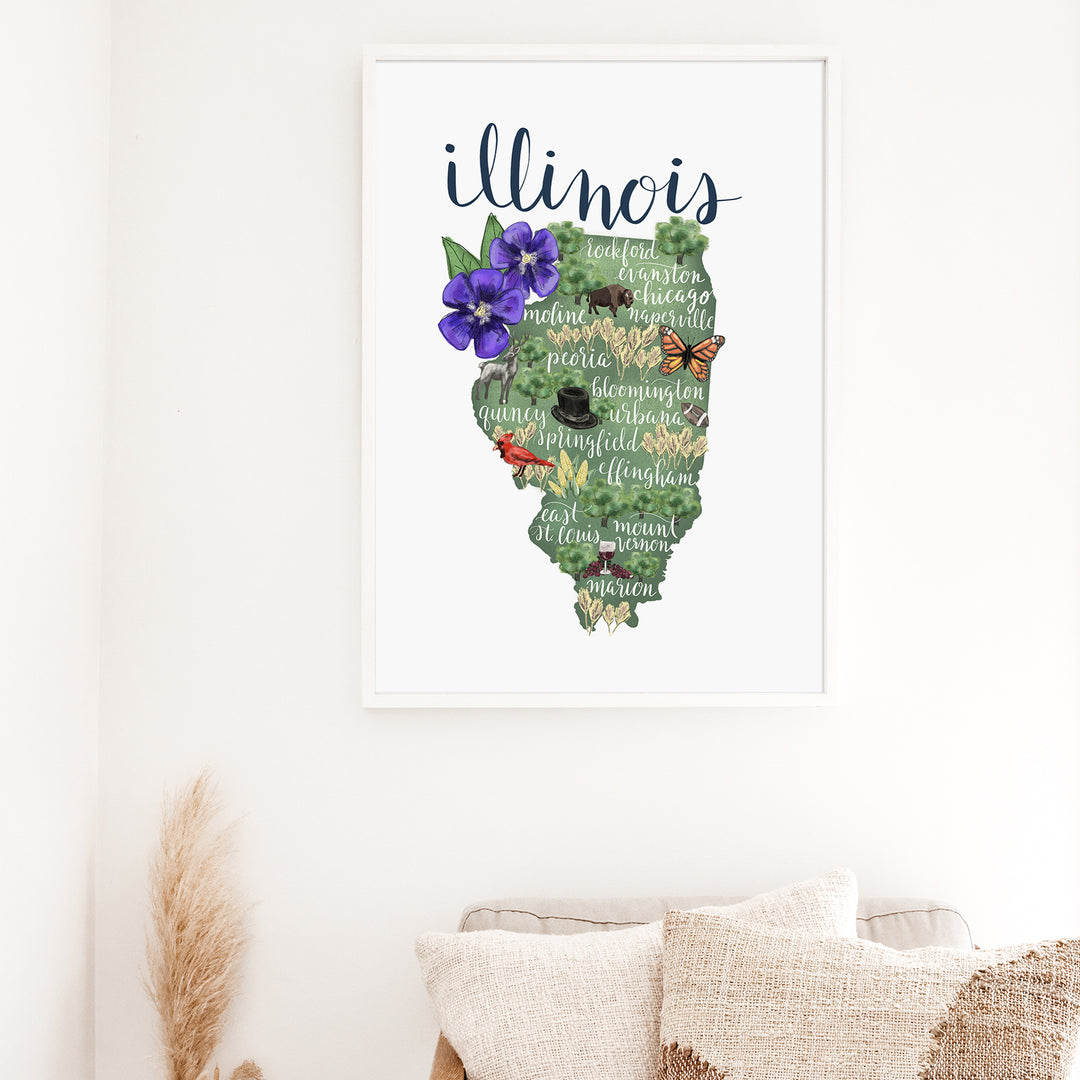 Illinois  - Art Print or Canvas - Jetty Home