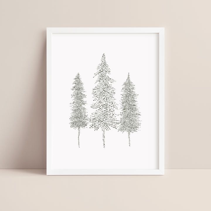 Nordic Pine Tree Trio  - Art Print or Canvas - Jetty Home