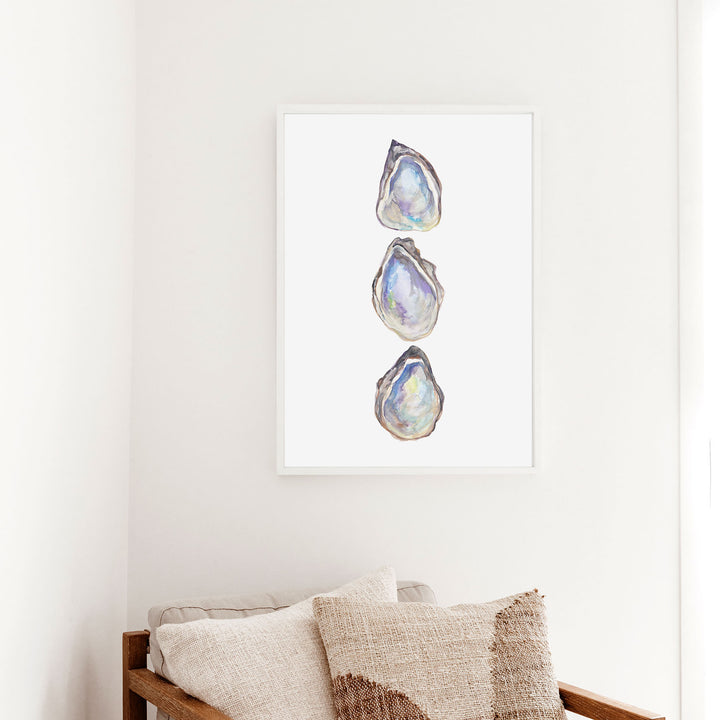 Watercolor Oyster Trio  - Art Print or Canvas - Jetty Home