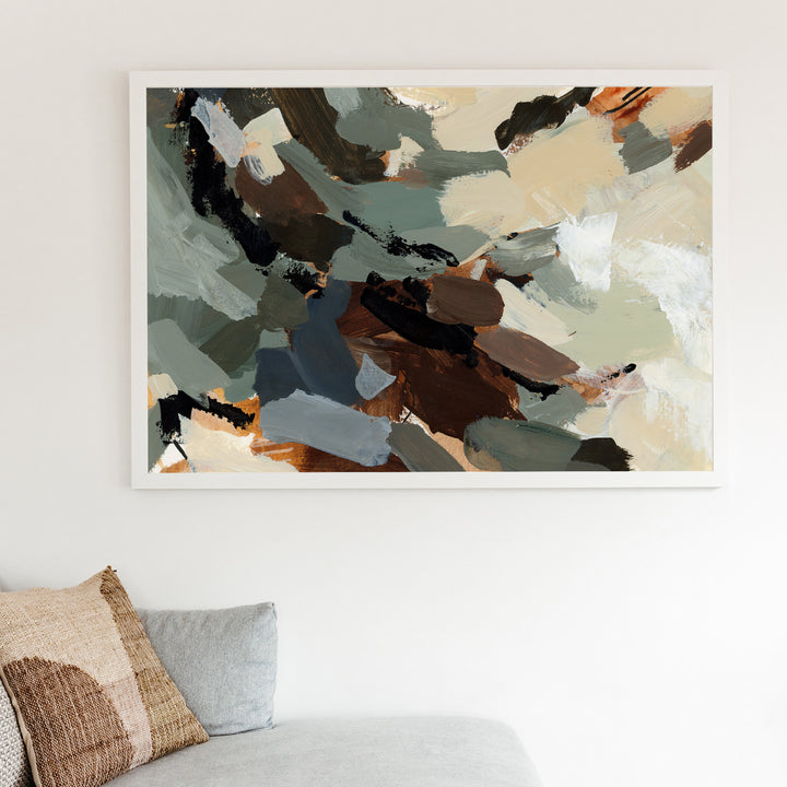 White Wildwood print by Jetty Home displayed on a wall, showcasing nature-inspired artwork in a minimalist frame.