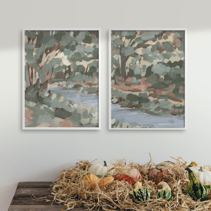 The Woodland Stream Diptych - Set of 2