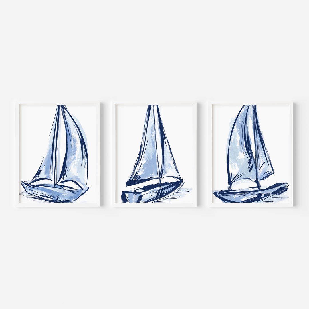 Sail Ahead Triptych - Set of 3 - Jetty Home